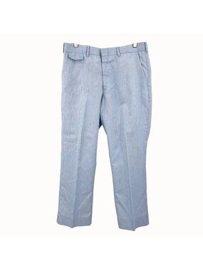 VINTAGE 60's PALLADIUM Men's Blue & White Pinstriped Flat Front Dress Pants - M